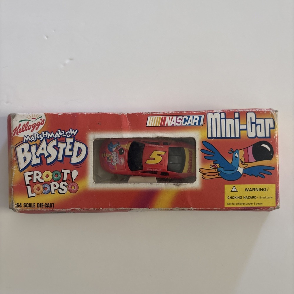 Kellogg's Froot Loops Nascar Mini-Car 1:64 Scale Die Cast Car 1999 NEW Box Worn